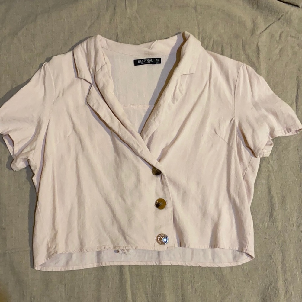 Nasty Gal linen crop top